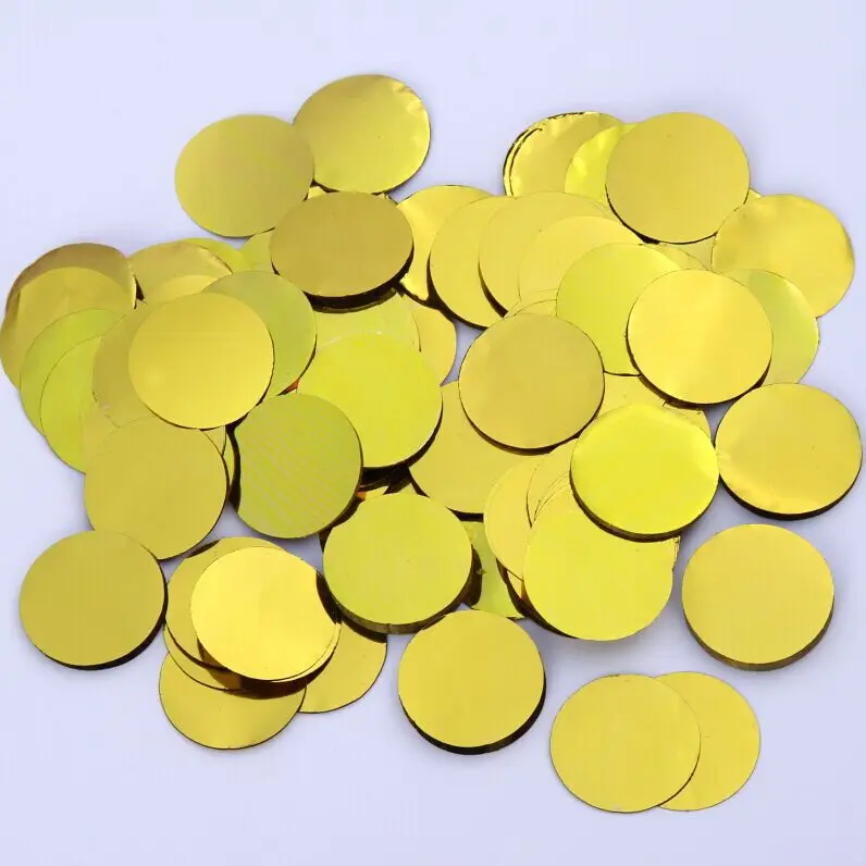1.5 inch (38mm) Metallic Gold Circle foil tissue confetti Mylar Silver Confetti Wedding Party
