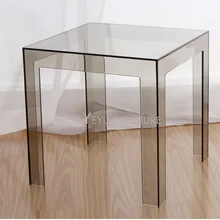 Минималистический современный дизайн прозрачный Поликарбонат PC Акриловый Прозрачный квадратный столик журнальный столик чайный столик простой дизайн стола