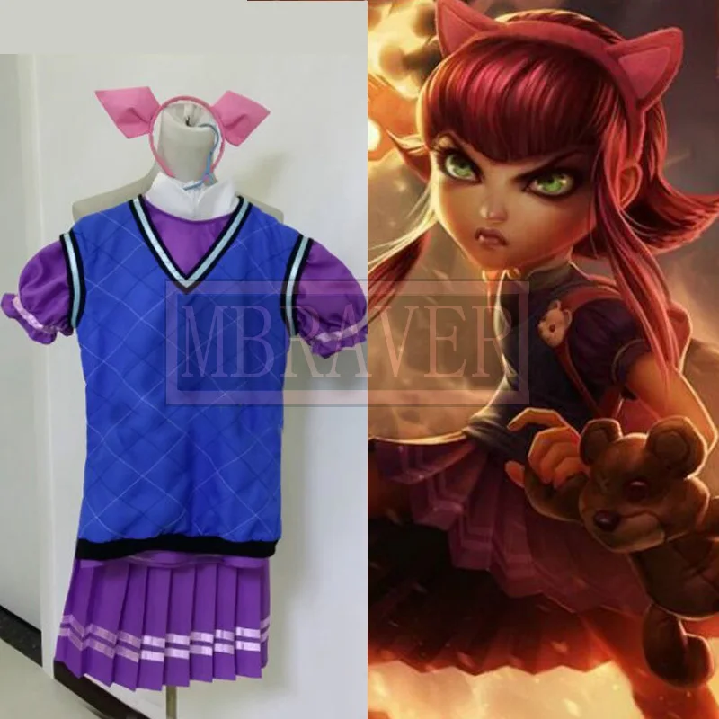 Anime Annie Long Sleeve Dress League of Legends LOL Halloween Cosplay Custume