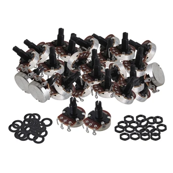 

Yibuy Black Electric Guitar Bass Audio Tone Pots Potentiometer A500K Coil Tap 18mm Long Shaft Pack of 25