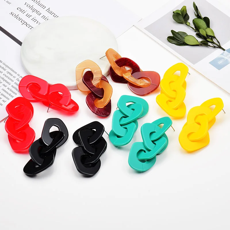 

Statement Acetate Pendientes 2019 ZA News Colourful Acrylic Long Drop Earrings Fashion Trend Jewelry For Women Girls Party Gift