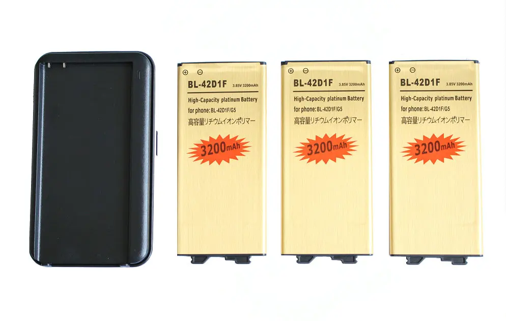 Ciszean 3x3200 мА/ч BL-42D1F золотистый сменный аккумулятор + Зарядное устройство для LG G5 VS987