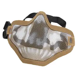 Airsoft Mesh Half Face paint ball Skull защитная маска наружная защита от загрязнения дышащая спортивная защита бейсбольная Крышка маска