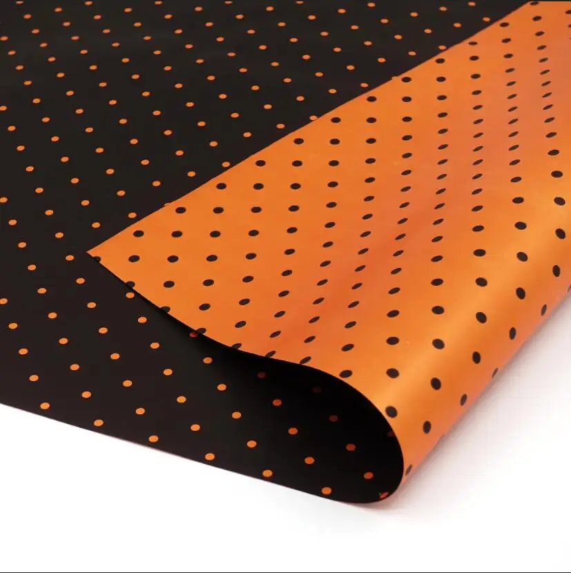 Перламутровая двухсторонняя цветная оберточная бумага в горошек цветы подарочная оберточная бумага пластиковая Водонепроницаемая оберточная бумага - Цвет: Orange 10m