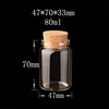 80ml Glass Bottles With Cork Small Transparent Mini Empty Glass Vials Jars Container Clear Food Botlles Eco-Friendly 12pcs/lot 3