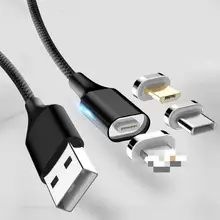 Магнитный кабель Micro Usb type C быстрое зарядное устройство 3a Магнитная всасывающая линия зарядки для Apple type-c Android кабель для мобильного телефона шнур