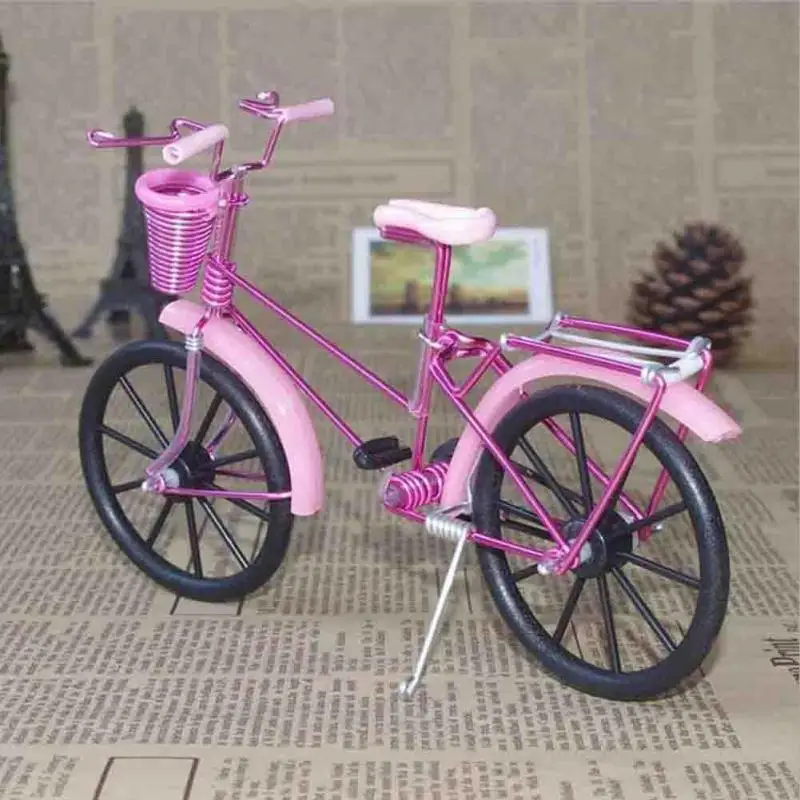 Antique Bike Model Metal Craft Home Decoration VIntage Bicycle Figurine