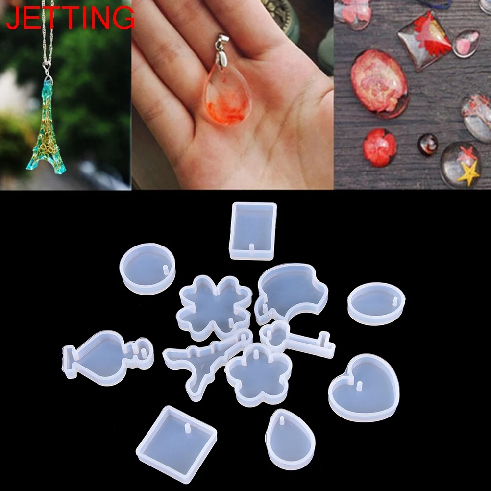 2017 Hot Sales 12Pcs/set Holes Key Waterdrop Silicon Mold Mould Resin Jewelry Making DIY Craft