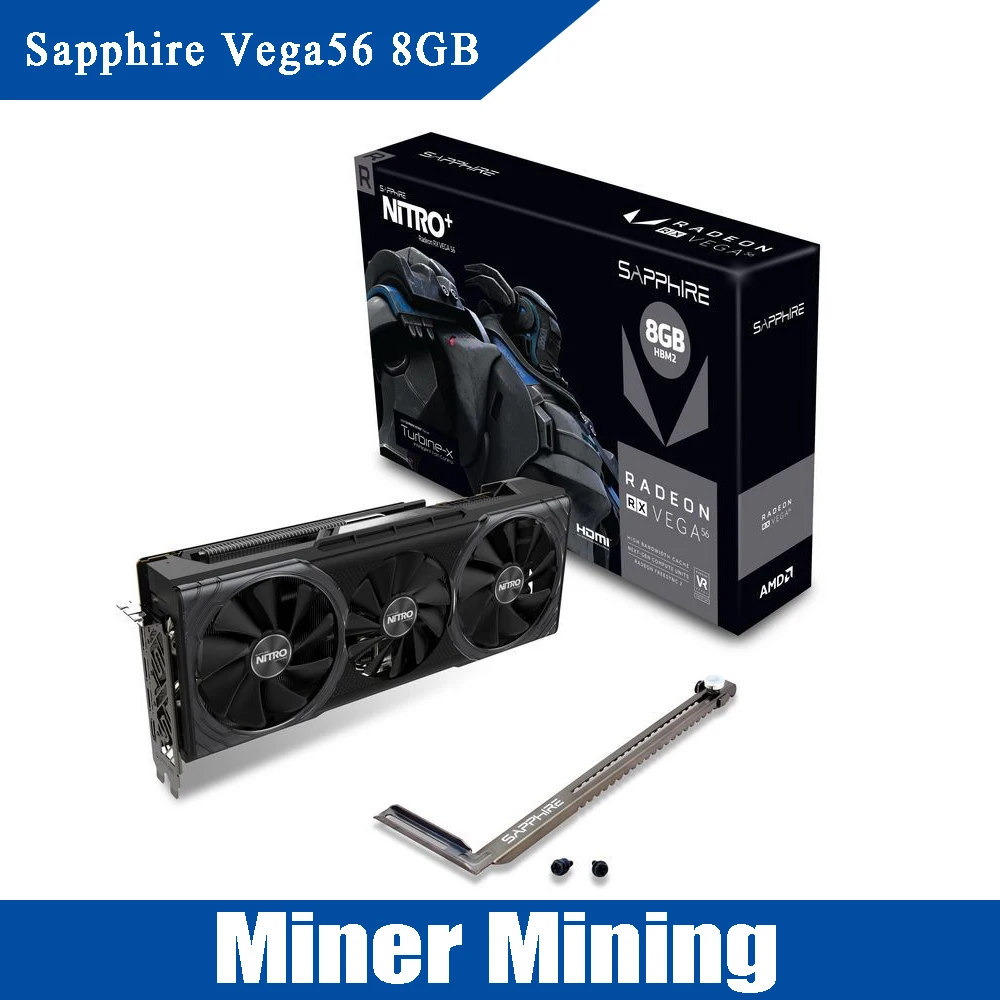 Сапфир RX vega56 8 ГБ hbm2 OC Графика карты 1266 мГц-1550 мГц 2048bit двойной-X охлаждения видео