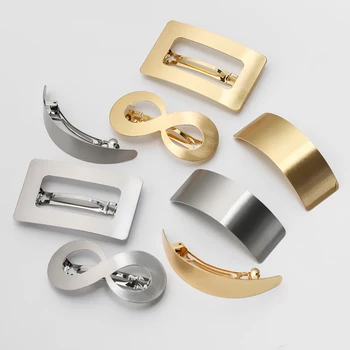 

European and American Style Metal Hair Clip Lazy Wind Geometry Hair clip Horsetail Clip Women Girls Fashion Hair Accessories
