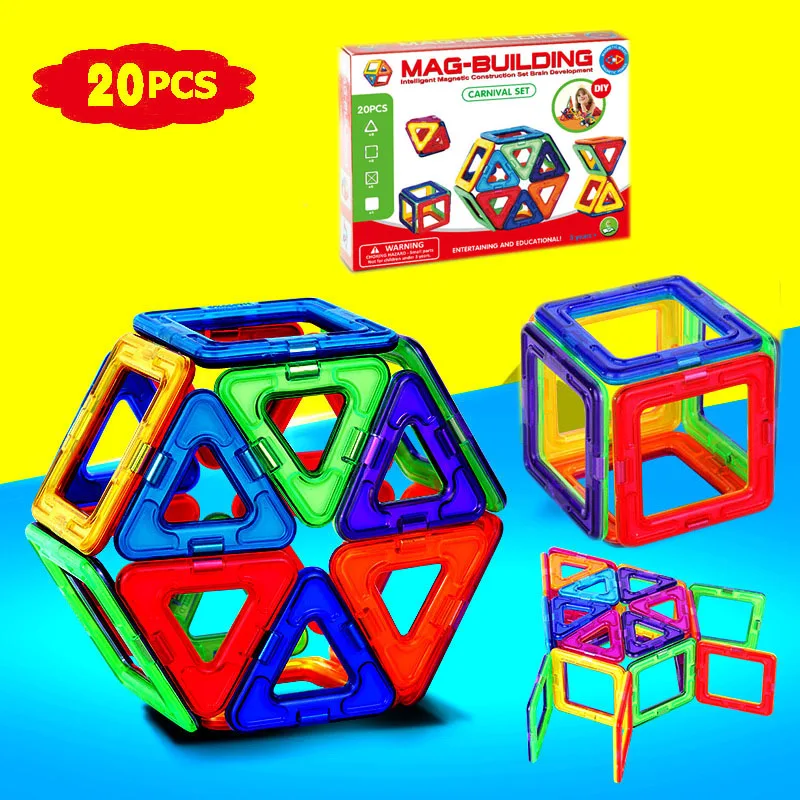 20 штук блоки магнитные Construction Set модель и строительство игрушки Пластик 3D