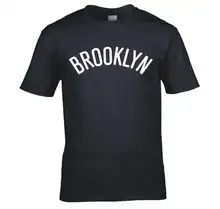Игра рубашка короткий рукав экипажа Средства ухода за кожей Шеи Brooklyn "с логотипом" зомер мужские футболки