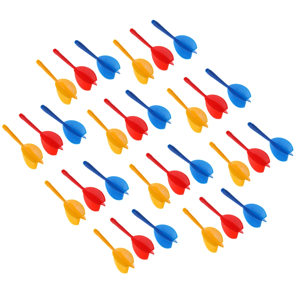30 Pieces Multicolor Durable Plastic Darts Shaft Flight Combo Set Dart Replacement Flight Shaft Combo Accessories
