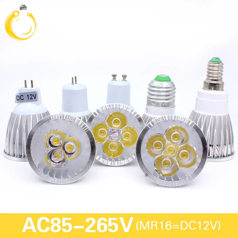 Ультраяркая Светодиодная лампа GU10 MR16 E27 E14 9 Вт 12 15 85-265 в Диммируемые светодиодные