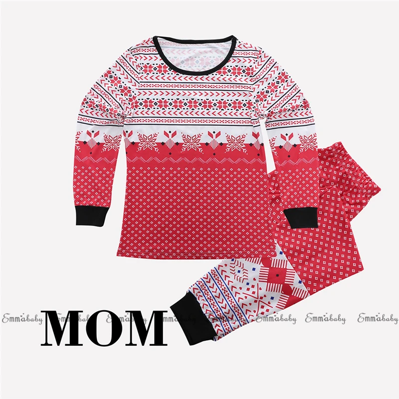 Рождественские одинаковые комплекты для семьи милые пижамы милые зимние топы, футболка+ Хлопковые Штаны комплекты одежды для сна из 2 предметов для семьи