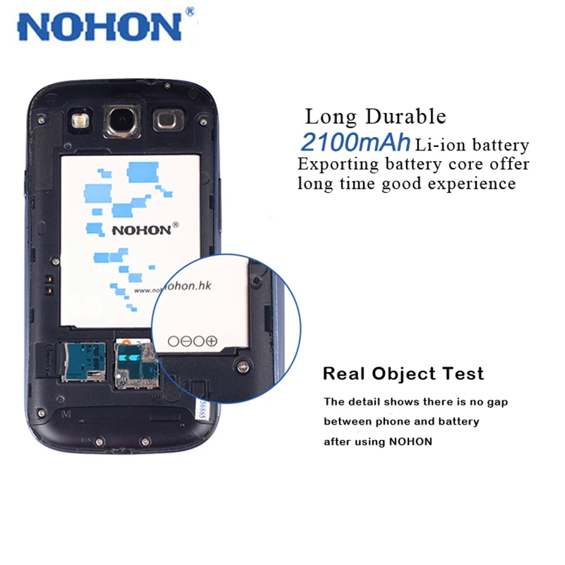 NOHON EB-L1G6LLU для samsung Galaxy S3 SIII Duos S 3 III Neo i9300i i879 T999 2100 мАч аккумулятор для мобильного телефона