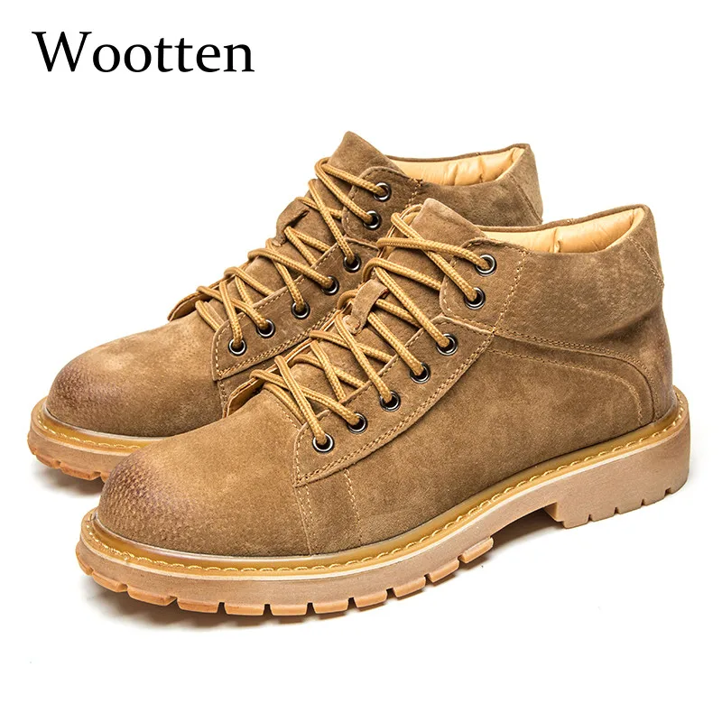 

2019 shoes men winter casual adult high top genuine fashion leather winter boots men #6500