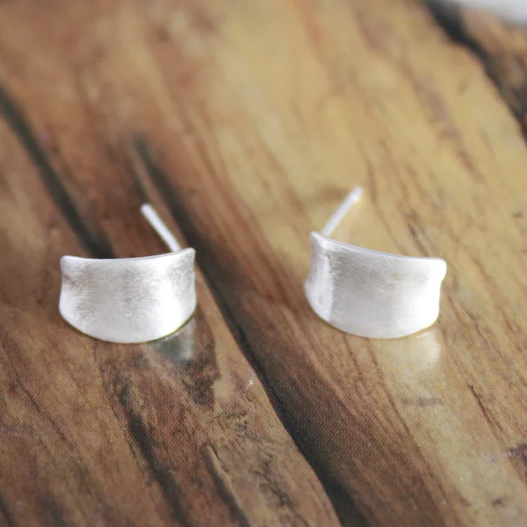 

New Arrival Real Pure 925 Sterling Silver Bending Simple Earrings for Women Fashion sterling-silver-jewelry brincos