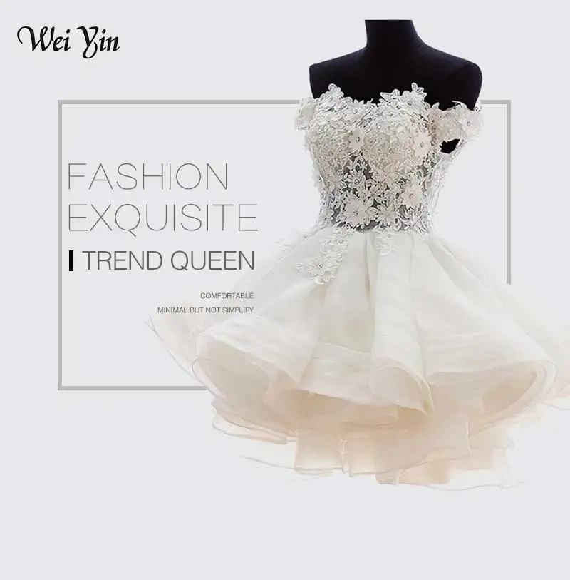 Weiyin Real Samples New White Short Wedding Dresses The Brides