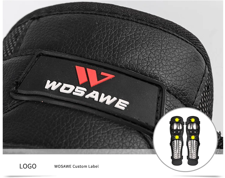 WOSAWE из нержавеющей стали мото наколенники набор фиксатор Поддержка Спорт внедорожные Защитные набор наколенники для сноуборда хоккейная мотоциклетная защита