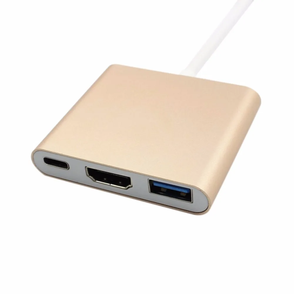 USB 3,1 Тип с разъемами типа C и HDMI USB 3,0 адаптер 3-в-1 PD зарядная станция Поддержка 4K HDMI конвертер кабель для Apple Macbook