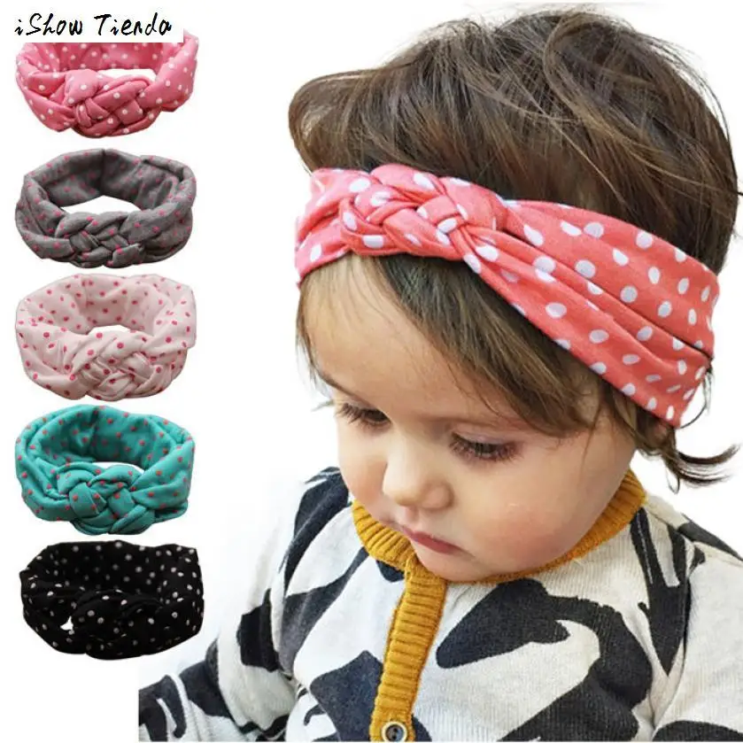 

Turban Headband Girl Flower Dot Turban Elastico Para Cabelo Atrezo Para Fotografia #2156