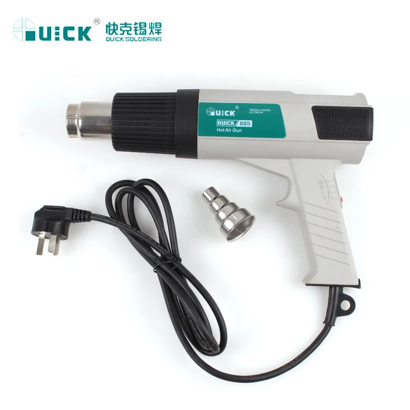

QUICK 885 Thermostat Hot Air Gun Three-block Air Flow Adjustable Temperature Range Of 600 Degrees 2100W SMD Rework Station