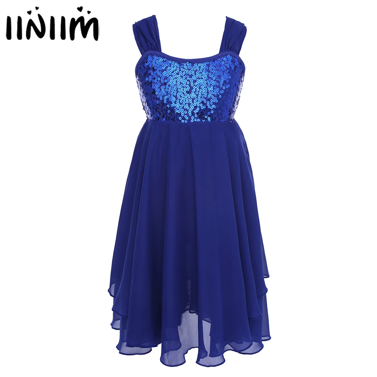 

Girls Swimsuit for Ballet Tutu Dress Chiffon Ballerina Sequins Adjustable Shoulder Straps Ballet Dance Gymnastics Leotard Dress