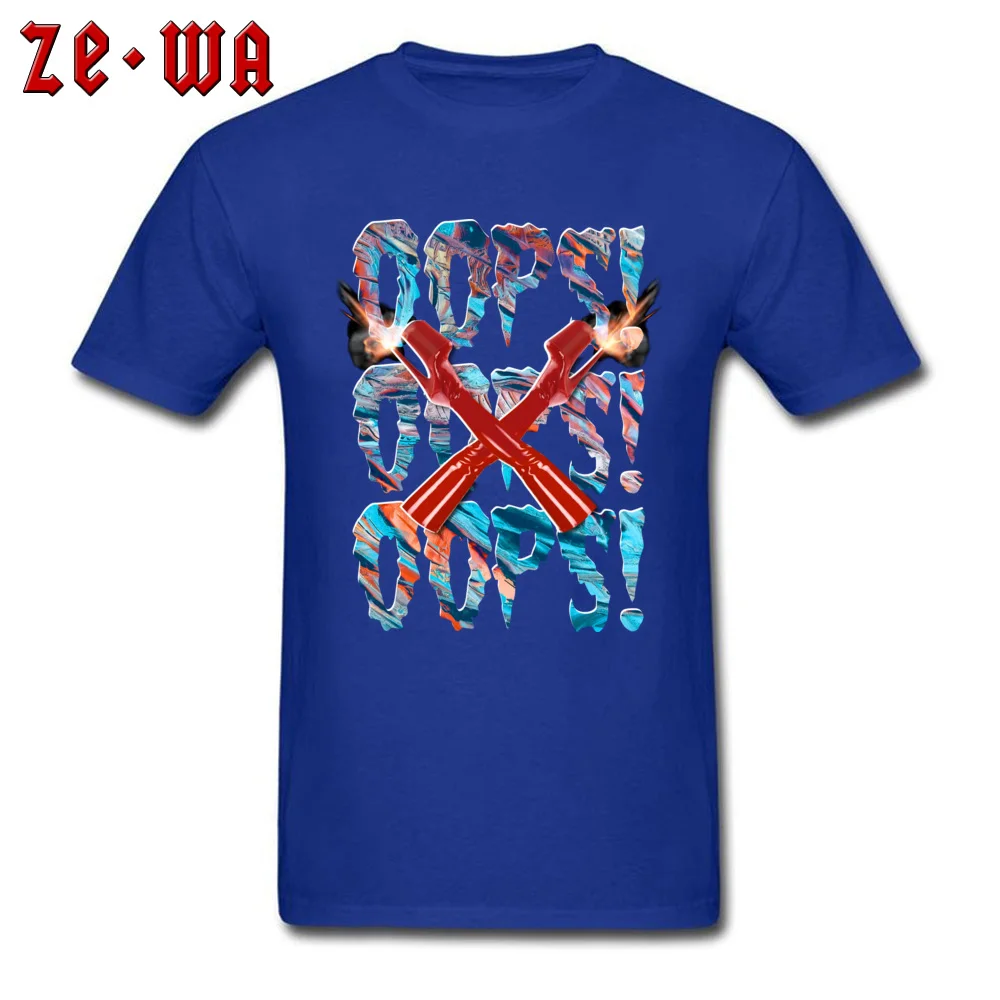 Cute Oops Party T Shirts O Neck 100% Cotton Boy Tees Short Sleeve Labor Day Party Sweatshirts Top Quality Oops blue