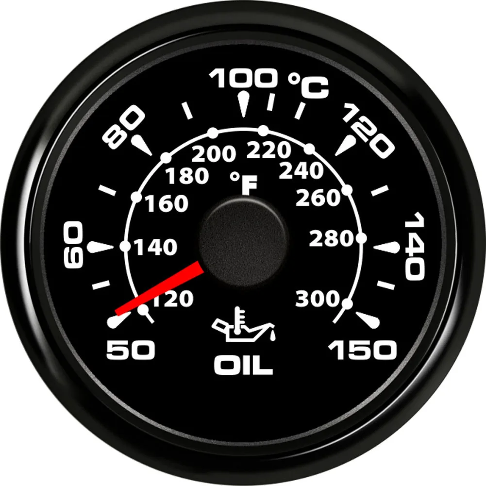 SAMDO 7 Color Backlight 120-300 Fahrenheit Degree 50-150 Centigrade Oil Temp Temperature Gauge Meter 52MM For Marine Boat Yacht |