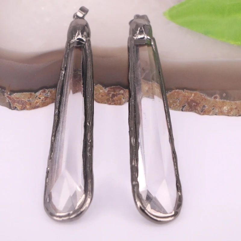 8PCS clear faceted glass pendant Pendants For Necklace Jewelry Makingpendant for necklacef