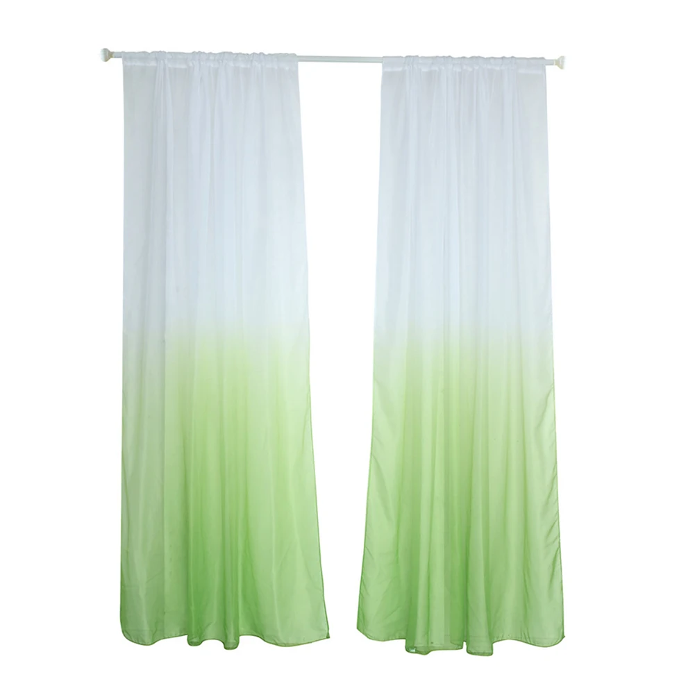 HOT SALE! Modern Gradient Color Window Tulle Curtain Sheer Drape Valance Bedroom Decor Home Textile