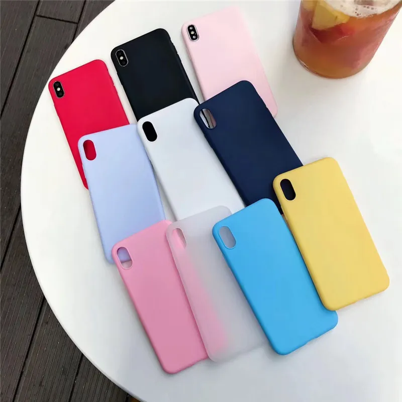 

Lemon Yellow Candy Color TPU Silicon Cases For iPhone X Matte Soft Cover Protect Case For iPhone 8 7 6 6S Plus XS XR MAX Shell