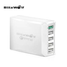 BlitzWolf Certified BW-S7 Quick Charge QC3.0 40W Smart 5-Ports High Speed Desktop Phone USB Charger Adapter For Smartphone