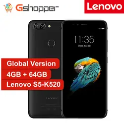 Глобальная прошивка lenovo S5 K520 ZUI 4G LTE 5,7 "QHD 18:9 мобильный телефон Snapdragon Восьмиядерный двойной задний 13MP отпечаток пальца 4 K видео