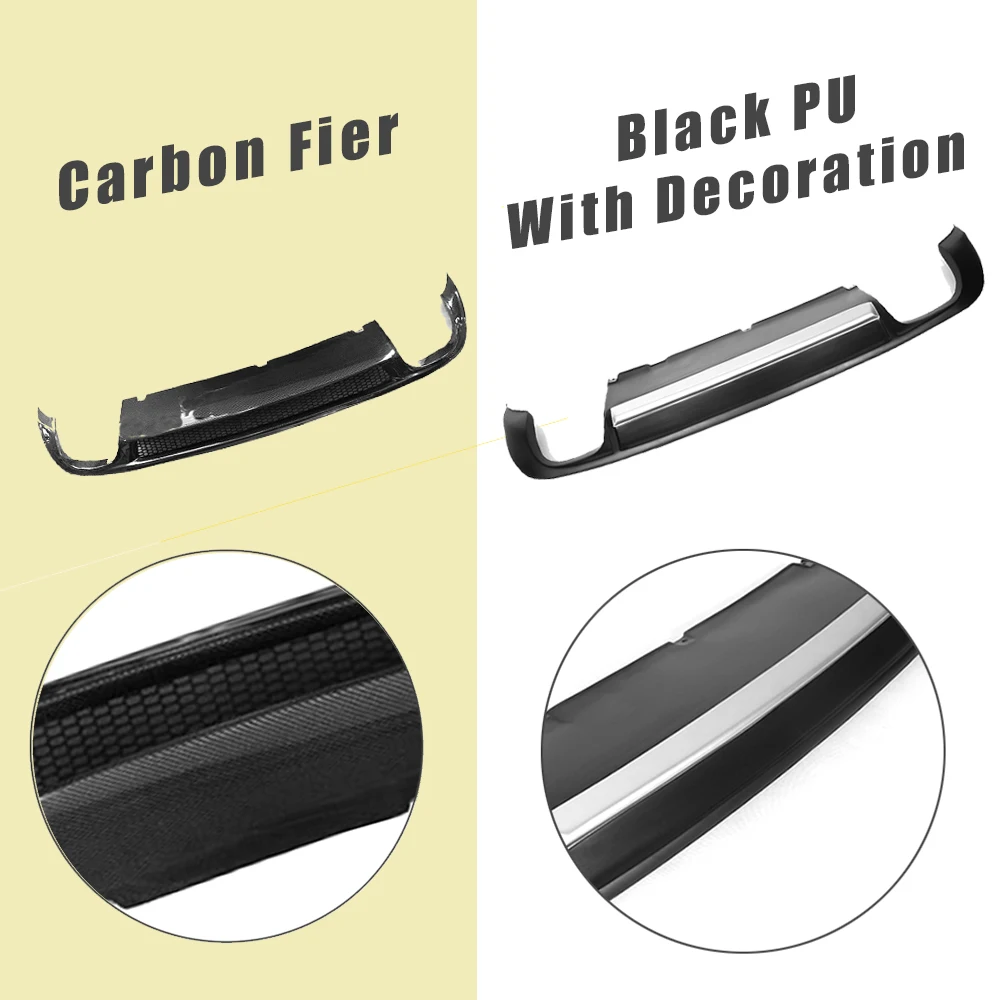 Задний бампер из углеродного волокна, спойлер, диффузор для Audi A6 C6, стандартный седан, 4 двери, 2009, 2010, 2011, черный, ПУ