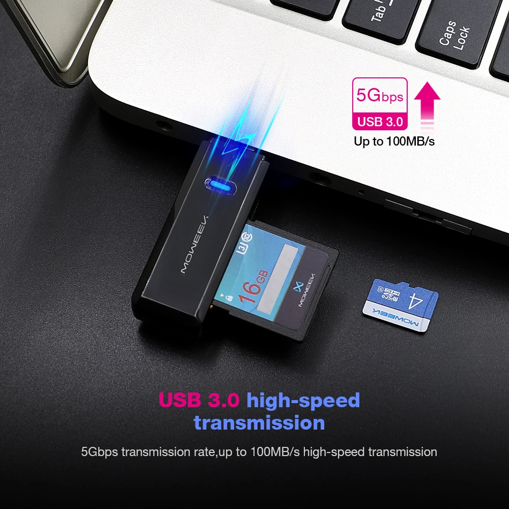 Moweek мультикардридер Высокое качество USB 3,0 2 в 1 карта памяти считывание адаптер для SD/TF micro SD ПК компьютер ноутбук аксессуары