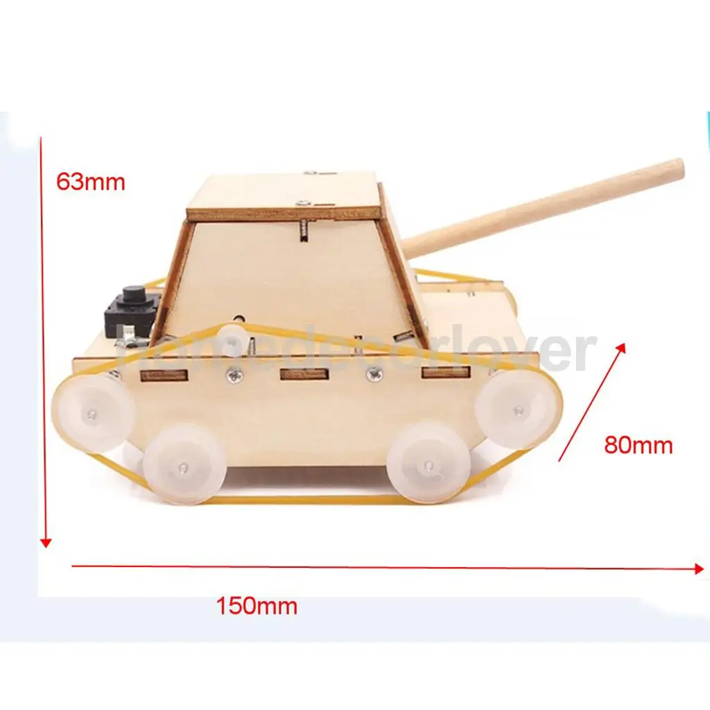  Wood Physics Science Educational Kids Children Car Tank Toy Developmental Model Kit for Early Study Interests Raises