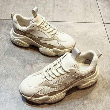 

2019 Spring Autumn Running Shoes Fashion Women Casual Platform Sneakers Woman White Comfortable Sports Shoes Zapatos Mujer Y1-79