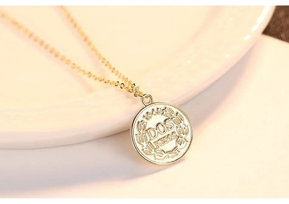 CZCITY, чистое золото 14K Elizabeth Portrait, круглая монета, ожерелье для женщин, длинная Очаровательная цепочка, ожерелье, ювелирное изделие из желтого золота 14K