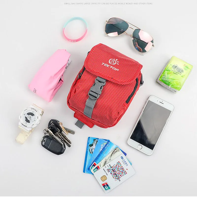 TECTOP 2019 Brand New Unisex Outdoor Nylon light Small Bag for cellphone card Travel Hiking Bike fishing Shoulder Bag Men Women