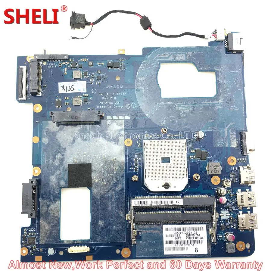 

SHELI BA59-03399A BA59-03565A Laptop Motherboard For Samsung NP365E5C NP355V5C QMLE4 LA-8864P Main Board System Board Work Good