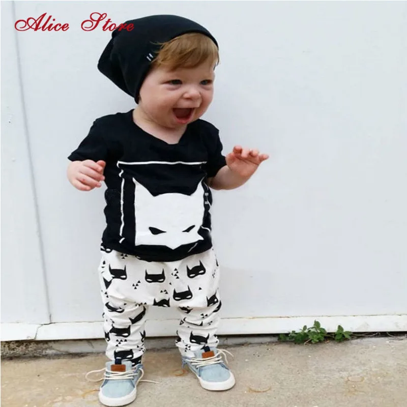 

Alice children infant clothing baby girl boy suit Cartoon fox t-shirt+pants 2 PCS sets for 1-3 Yrs old toddler kids