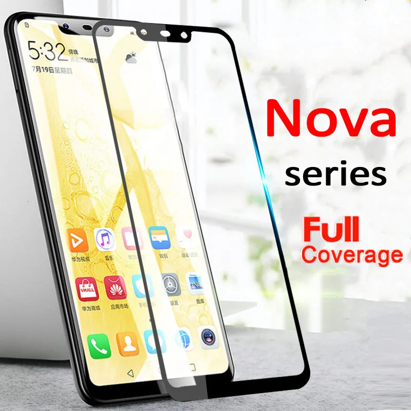 Protective glass on for huawei nova 2 2i 2s 3 3i 3e 2plus tempered glas film tremp huawai plus i2 i3 e3 screen protector | Мобильные