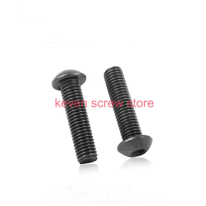 

Free Shipping 10pcs M10x30 mm M10*30 mm yuan cup Half round pan head black grade 10.9 carbon Steel Hex Socket Head Cap Screw