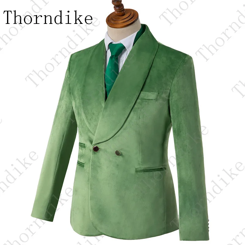 Thorndike/Новое поступление, мужские костюмы с остроконечным лацканом, бархатные мужские свадебные костюмы Terno Masculino(куртка+ брюки+ жилет