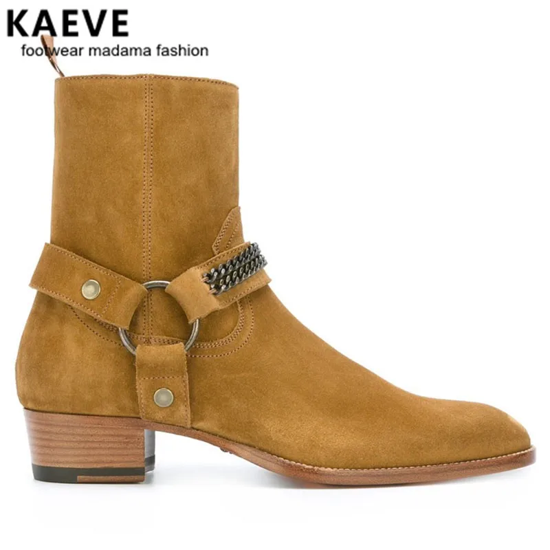 Kaeve/ стиль; высокое качество; дизайнерские золотистые высокие ботинки; Мужская обувь; модная брендовая обувь «Челси»; мужские западные мотоциклетные ботильоны; обувь