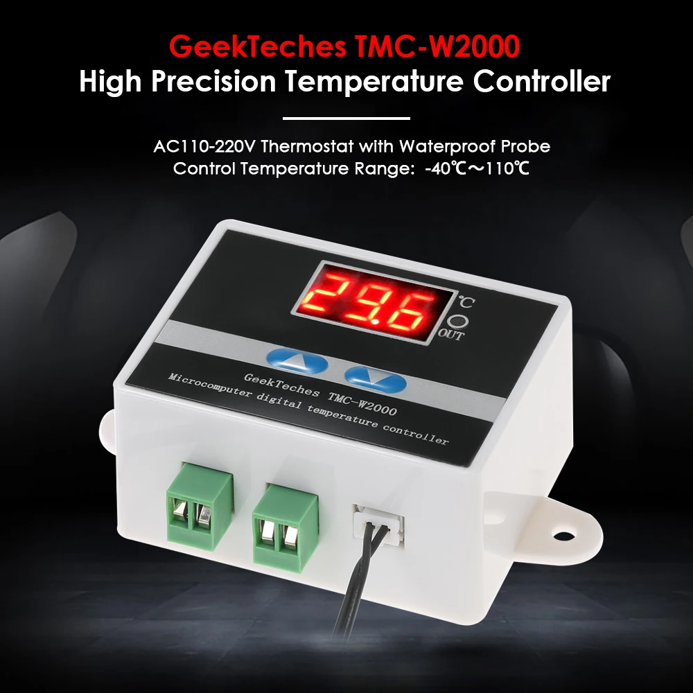 

TMC-W2000 AC110-220V 1500W Thermoregulator LCD Digital thermometer Temperature Controller Thermostat + Waterproof Sensor Probe