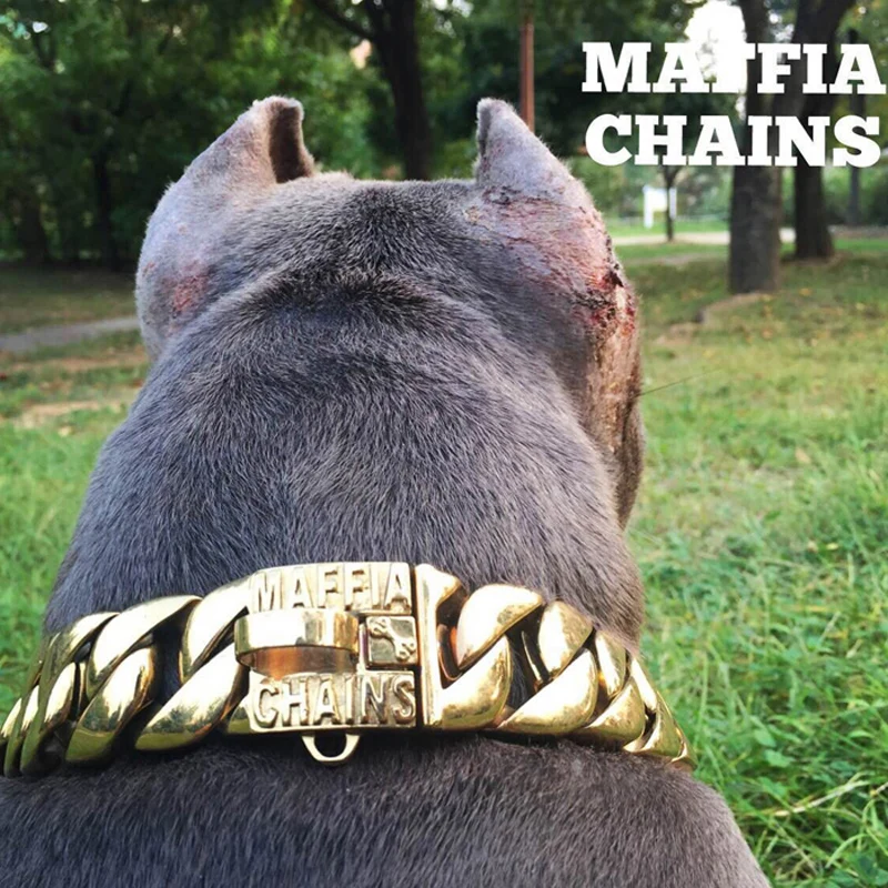 

Metal Stainless Steel dog collar Steel Chain Martingale High-end custom Show Collar Bully dogs Doberman Adjustable Safety