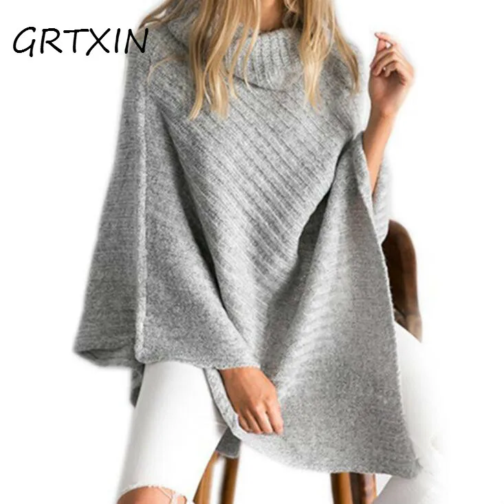

Vintage cotton turtleneck sweater women knitting poncho irregular pullover streetwear Winter sleeveless sweater jumper